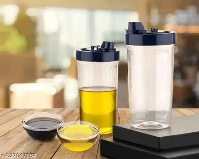 Plastic Oil Dispenser, Black, 500 ml, Pack of 2