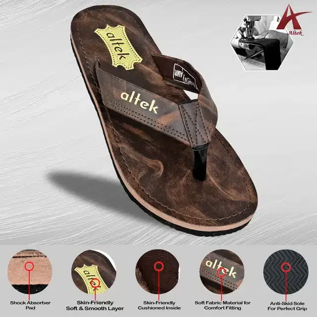 Flip Flops for Men (Brown, 11)