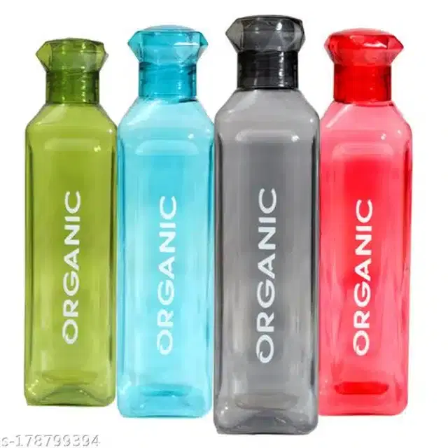 Water Bottle Set, Multicolor, 1000 ml, Pack of 4