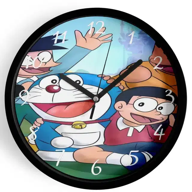 Doraemon Analog Wall Clock, Multicolor, 7 Inches