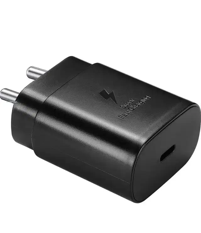 Type C Fast Charging Adapter, Black, 25 W
