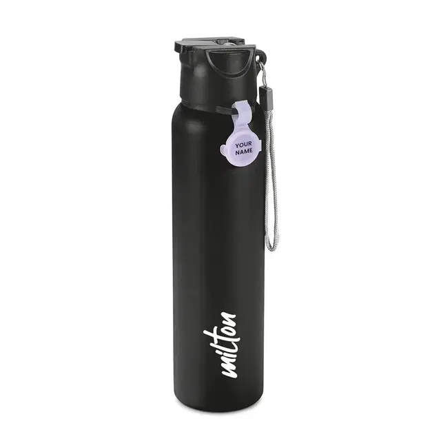 Milton Sipstar 1000 Stainless Steel Water Bottle with Sipper Lid, 875 ml, Green 875 ml Stainless Steel Bottle (Pack of 1, ) Black