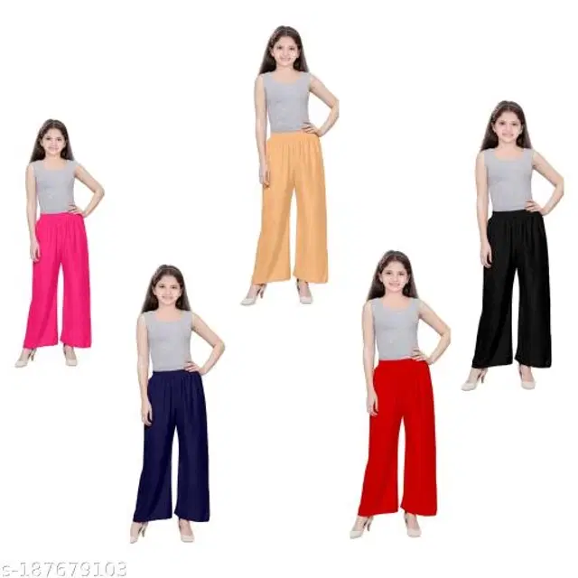 Polycotton Pyjamas for Girls, Pack of 5 (Multicolor, 2-3 Years)