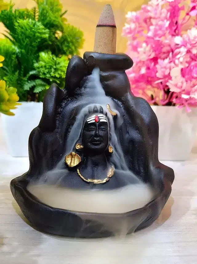 Polyresin God Mahadevji Idol, Black, 10 cm