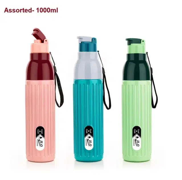 KS H20 Insulated Plastic Water Bottle [1000ml, Pack of 1]
