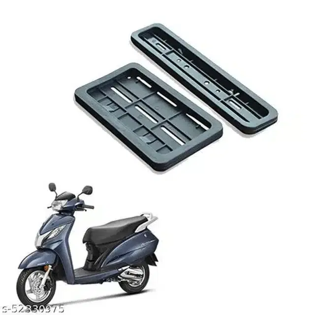 Bike Number Plate Frame for Honda Activa 125, Black, Set of 2