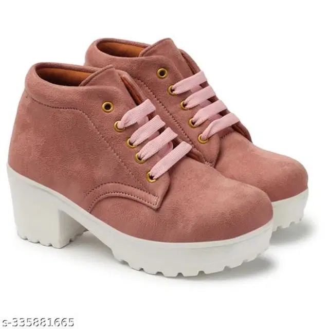 Boots for Women (Peach, 3)