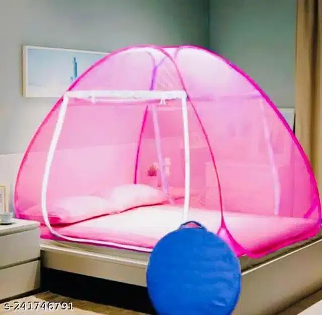 Polyester Mosquito Net, Pink, 6.7x6.5 Feet