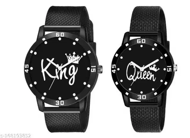 Couple Analog Watches, Set of 2 (Black)
