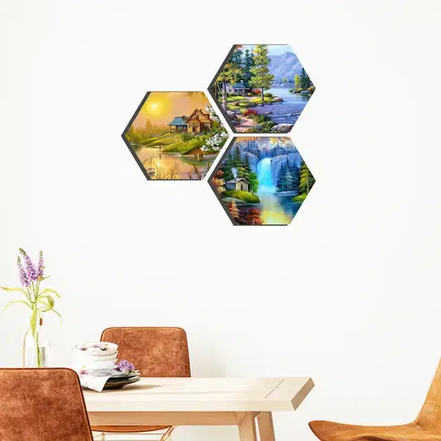 Wooden Wall Paintings, Set of 1, Multicolor, 24x20 Inches