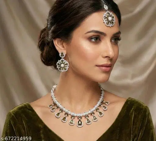 Pearl Mala Exclusive Partywear Necklace Set for Women (Multicolor, Free Size)
