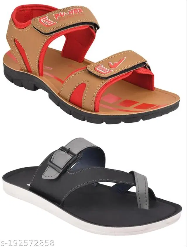Flipflops with Floater for Men, Pack of 2 (Multicolor, 8)