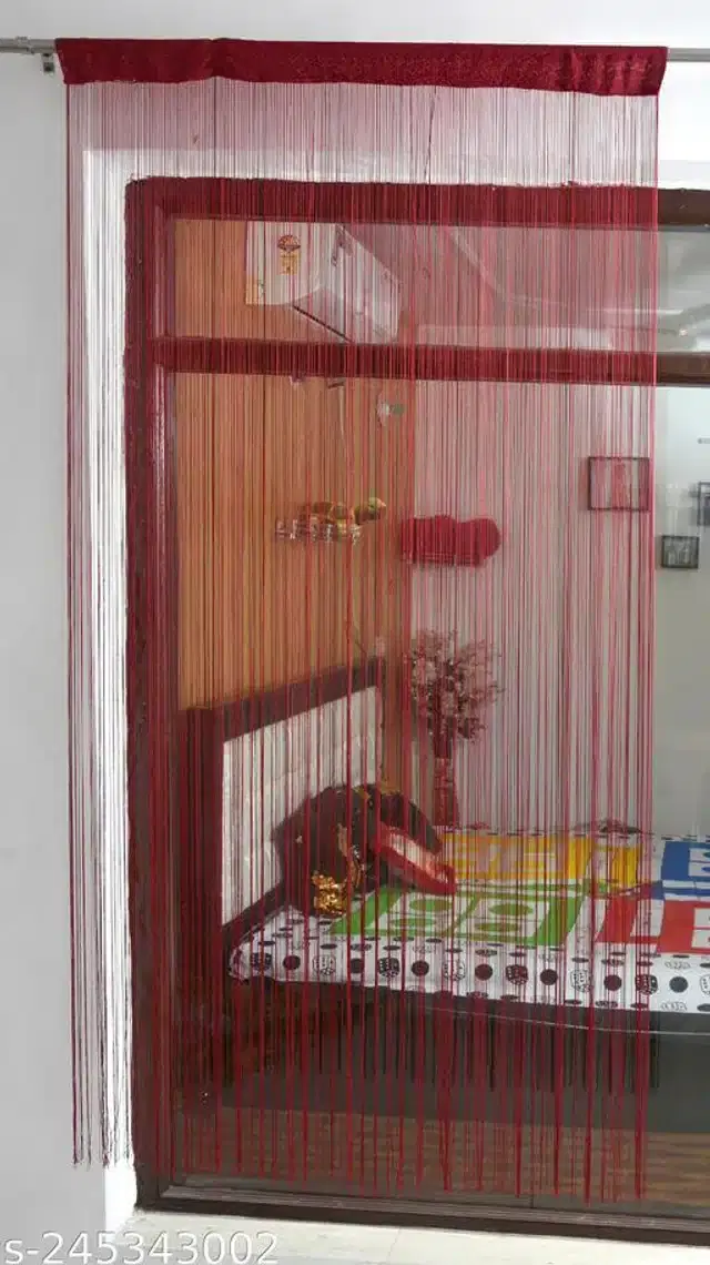 Curtains for Door, Maroon, 7 Feet