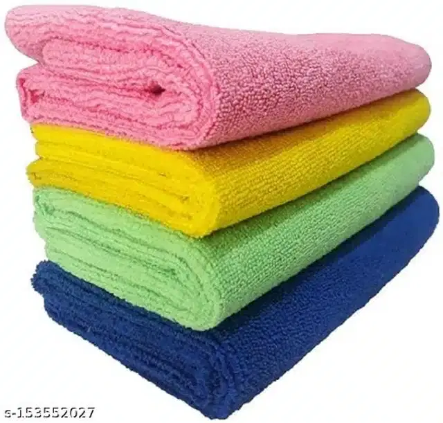 Microfiber Bath Towel, Multicolor, 40x40 cm, Pack of 4