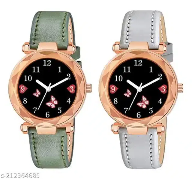 Analog Watch for Women, Pack of 2 (Multicolor)