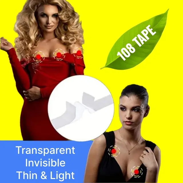 Acrylic Film Clothing 108 Double Sided Tape Strips, Transparent, Set of 1