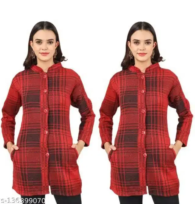 Woolen Sweater for Women, Pack of 2 (Red, M)