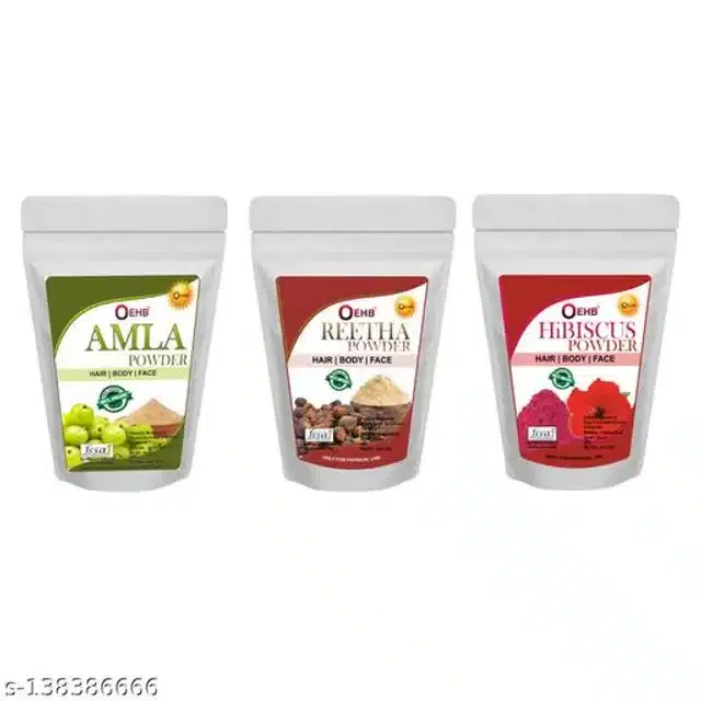 OEHB Amla with Reetha & Hibiscus Powder, 50 g, Pack of 3