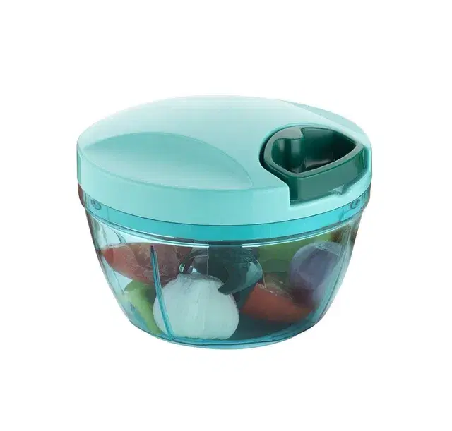 Plastic Mini Handy Chopper With 3 Blades For Effortlessly Chopping Vegetables, Multicolor, Gi-08