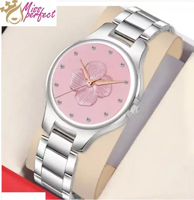 Analog Watch for Women & Girls (Silver)