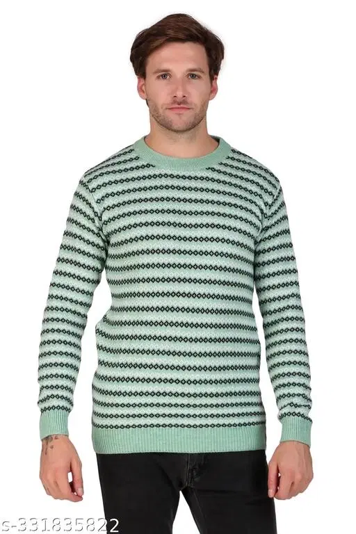 Full Sleeves Sweater for Men (Green, M)