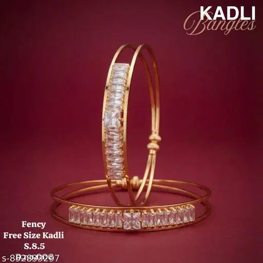 American Diamond Kadali for Women (Gold Plated, Gold, Free Size)