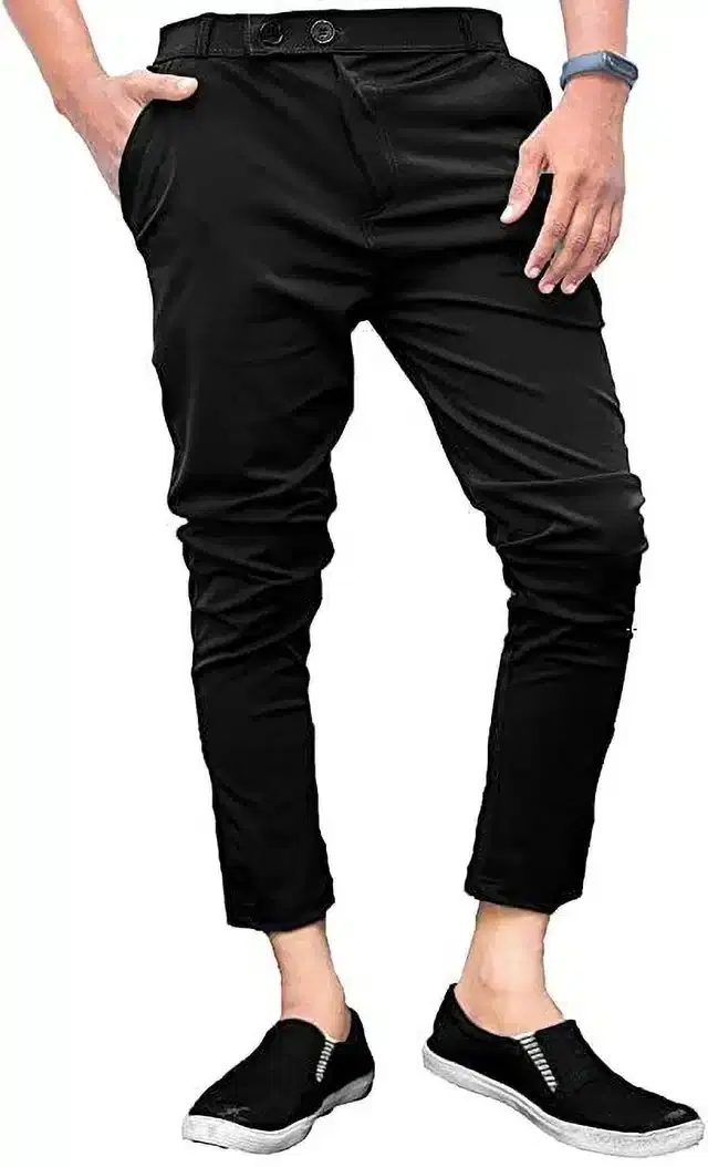 Lycra Blend Trouser for Men (Black, 36)