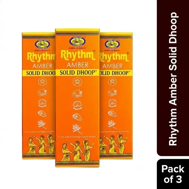 Cycle Pure Rhythm Amber Solid Dhoop 3X8N + Free Holder - Pack of 3