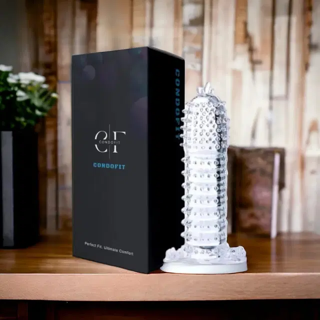 Crystal Dotted Reusable Condom for Men, Transparent, Pack of 1