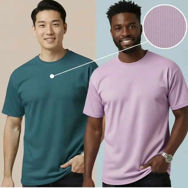 Polyester Round Neck T-shirt for Men, Multicolour, Pack of 2 (M)