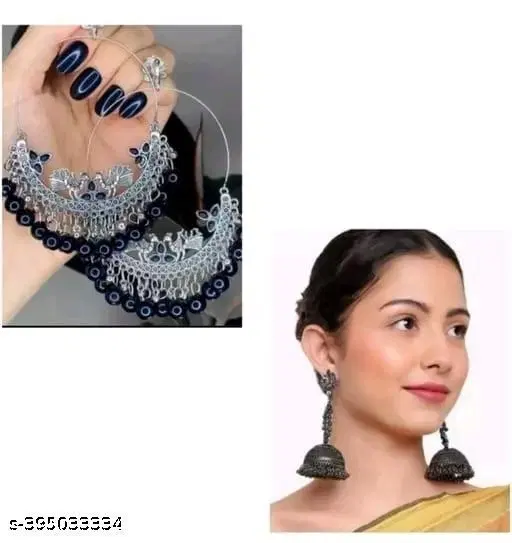 Fashionable Combo Oxidised Earring Set