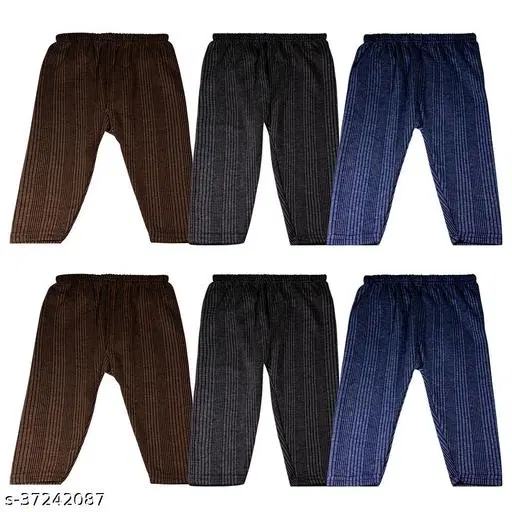 Polycotton Thermal Bottomwear for Kids, Pack of 6 (Multicolor, 0-2 Months)