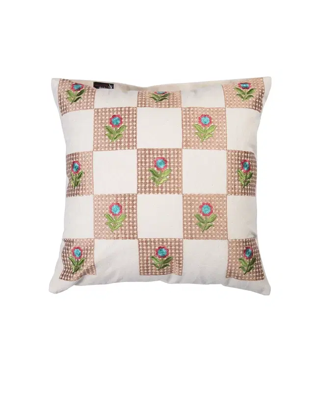 Cotton Cushion Cover, Off White, 16x16 inches