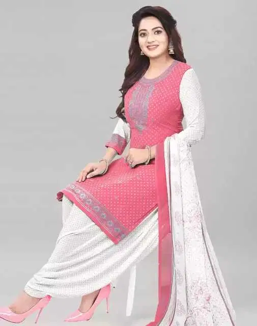 Sharda Creation Women's Dress Material (Pink) (SC26)
