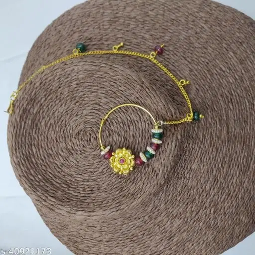 Designer Nosepins for Women (Multicolor, Free Size)