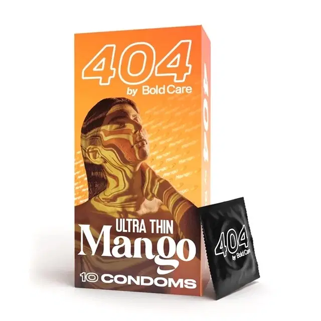 Bold Care 404 Super Ultra Thin Mango Flavored Condoms, 10 Pcs