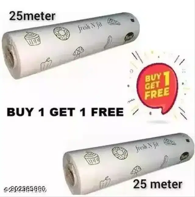 Food Wrapping Butter Paper Roll, Pack of 2, 25 m