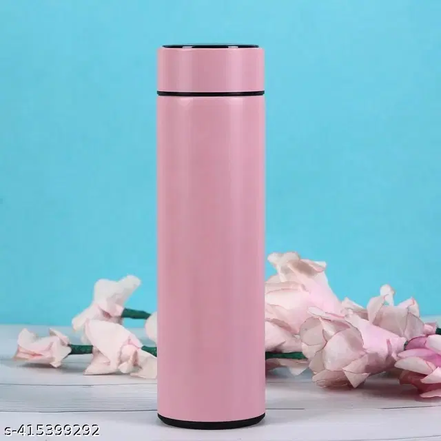 Stainless Steel LED Temperature Display Water Bottle, Pink, 500 ml