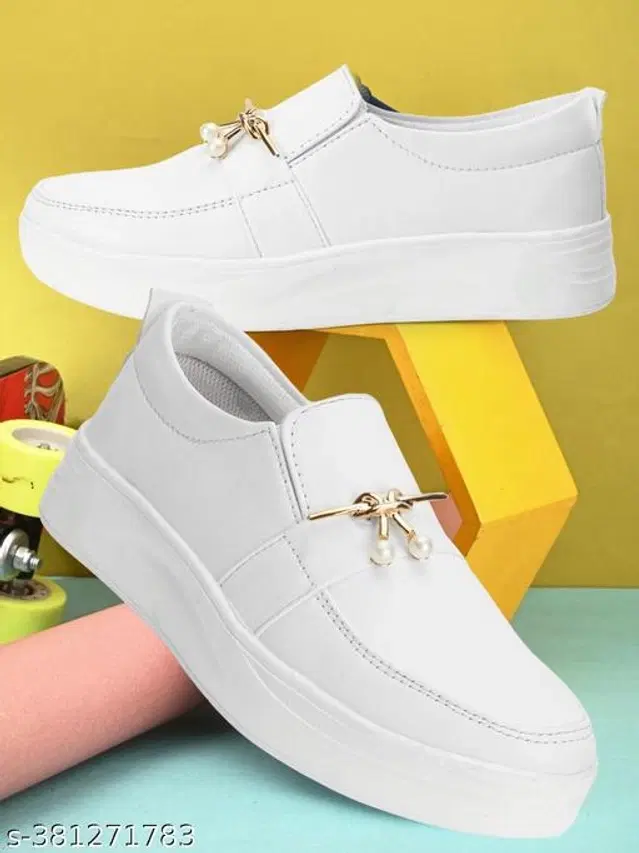 Loafers for Women (White, 3)