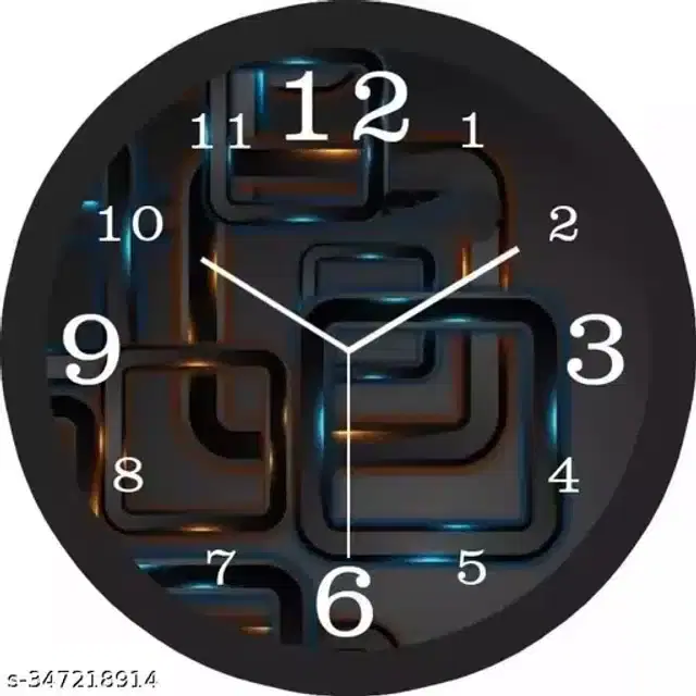 Plastic Analog Wall Clock, Black