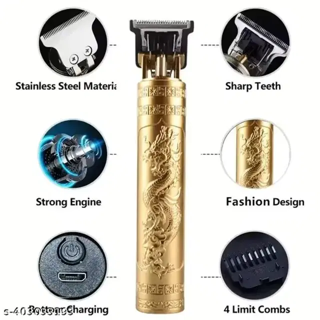 Rechargeable Professional Hair Trimmer for Men & Women, Gold