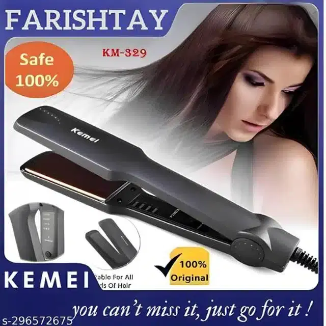 Plastic Hair Straightener, Black, 50 W