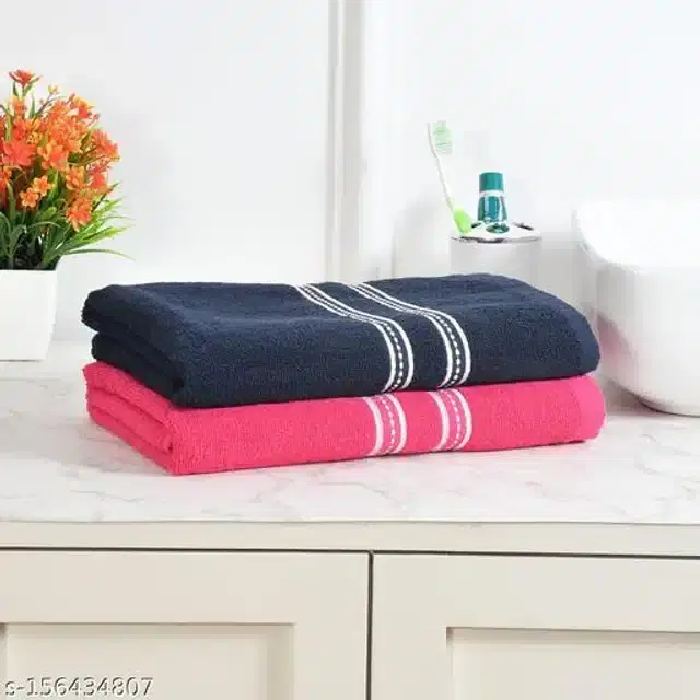 Cotton Bathing Towel, Multicolor, Pack of 2
