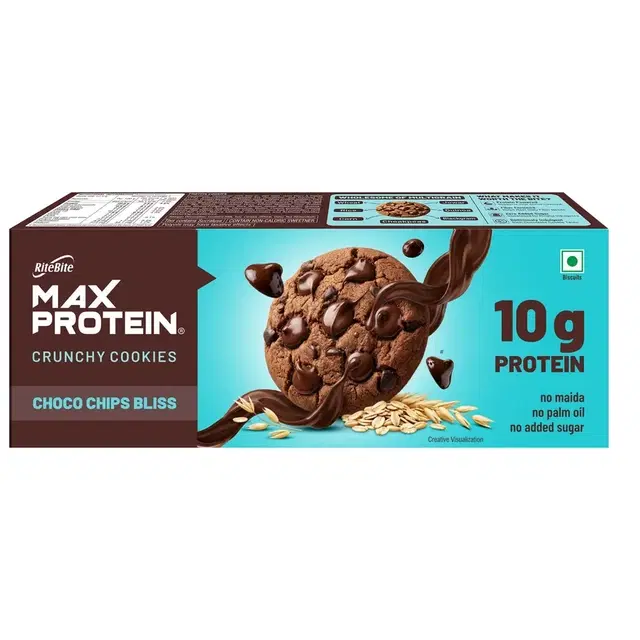 RiteBite Max Protein Choco Chips Bliss 10 g Protein Crunchy Cookie Pack Of 5
