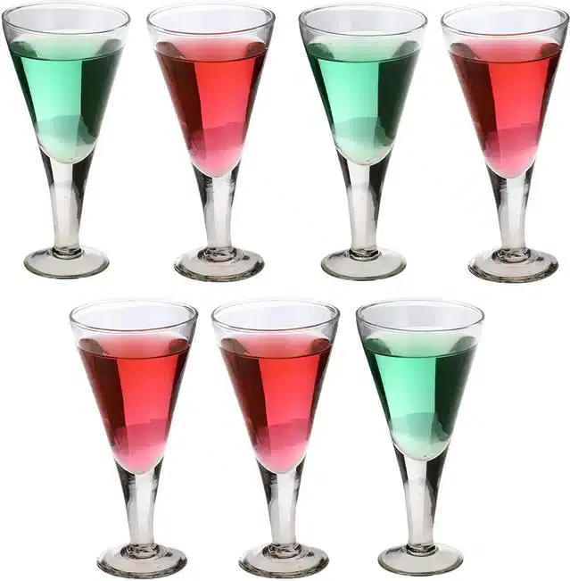 Liquor cum Cocktail Glasses, Transparent, 150 ml, Pack of 7