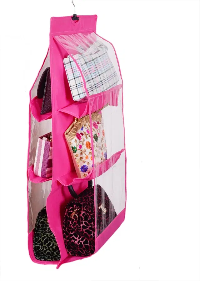 Wall Hanging Rack 6 Blocks Multipurpose Storage Bag, Multicolor