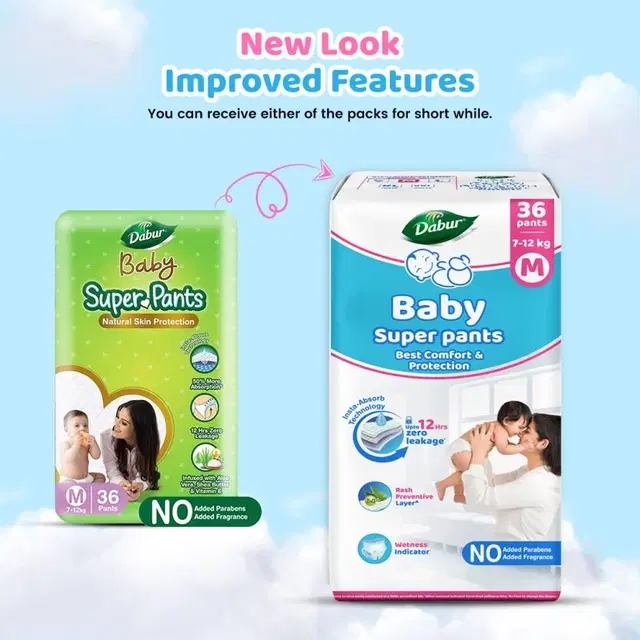 Dabur Baby Super Pants- Medium 36 Pc