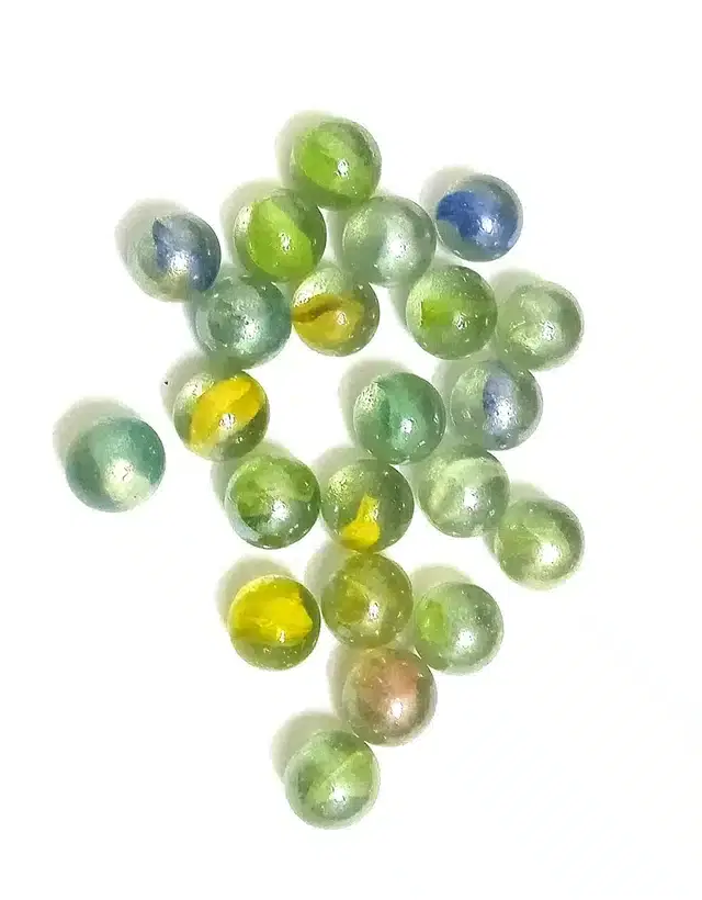 Mini Glass Marbles with Shooter, Multicolor, Pack of 25