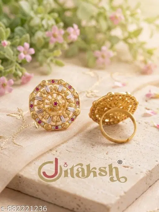 Finger Ring for Men (Gold, Free Size)