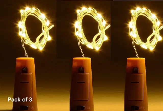 Cork Light for Decoration 2 Mtr 20 Leds (Battery) (Pack of 3)